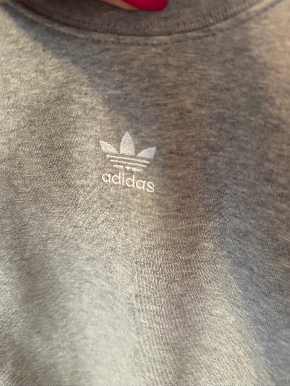 Adidas Originals Gray Cropped Crewneck Sweatshirt Size Small - Picture 2 of 4